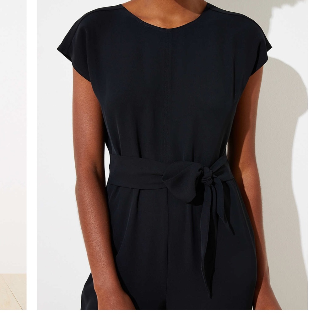 NWT Loft V-Back Tie Waist Jumpsuit - Picture 2 of 6